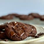 double dark chocolate cookies on plate