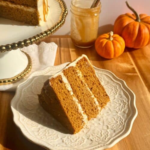 Brown Butter Pumpkin Cake with Butterscotch Cream Cheese Frosting-Feature Photo