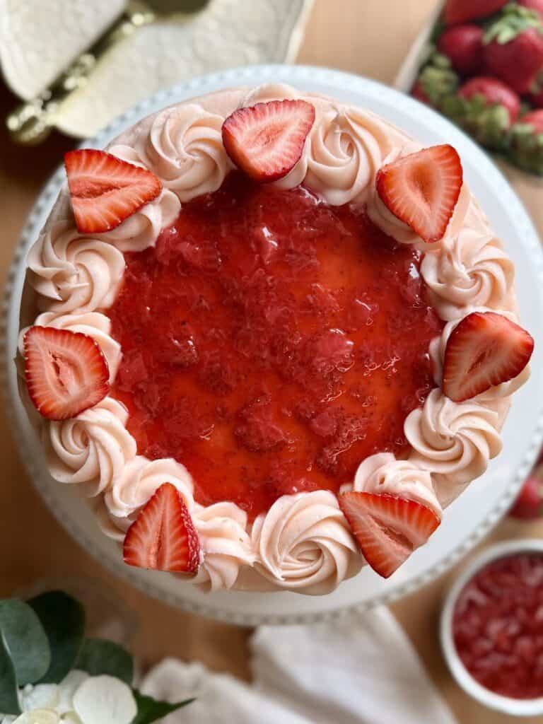 Strawberry Cake with Strawberry Cream Cheese Frosting